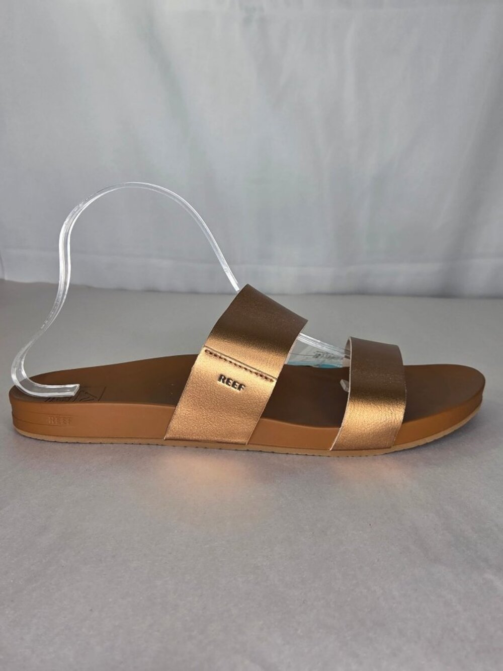 Reef Cushion Vista Vegan Leather Slides Sandals - Copper Tan - Picture 3 of 5